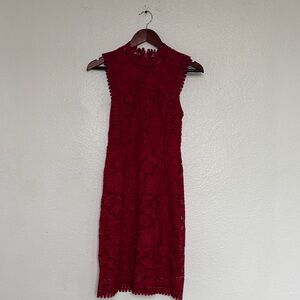 Francesca's Collections Red Lace Midi Dress size S